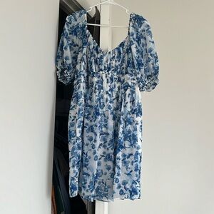 Abercrombie Women's - Ruched Ruffle Puff Sleeve Mini Dress (Size XL)